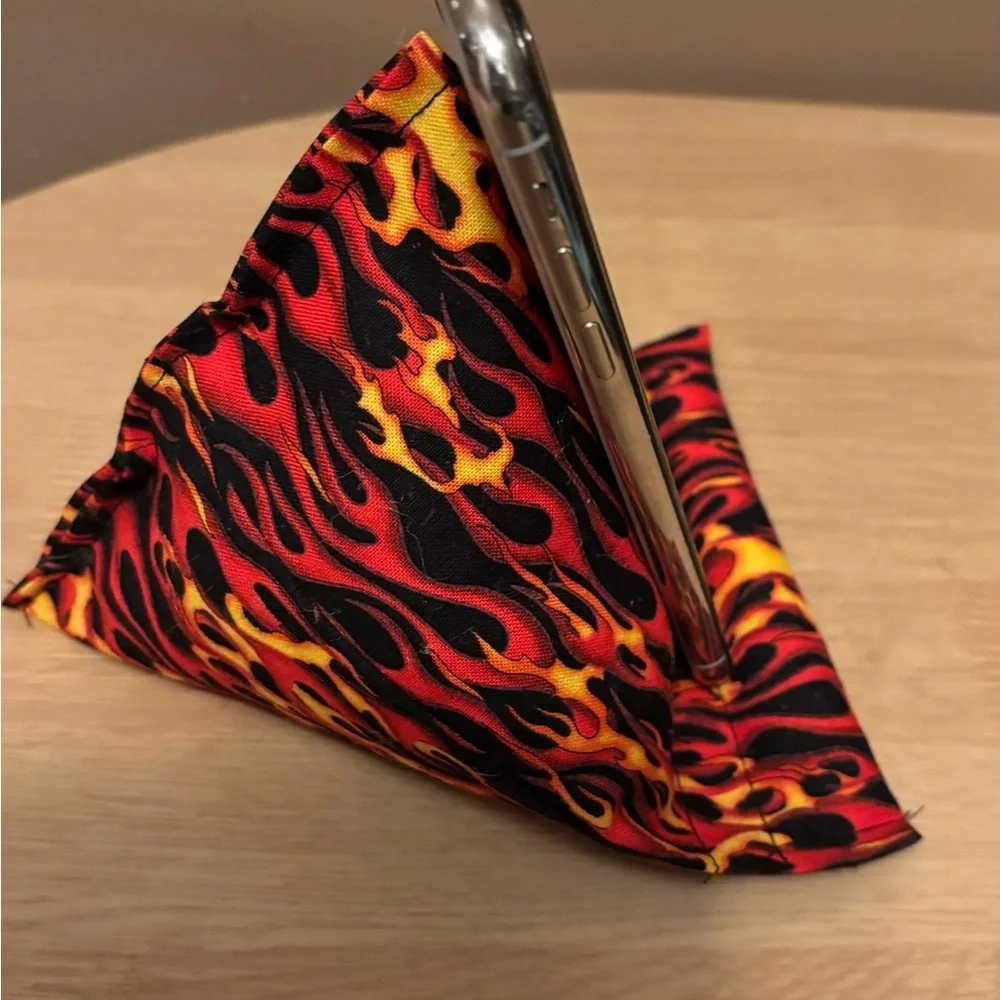 Flames Phone Holder Phone Pillow Handmade